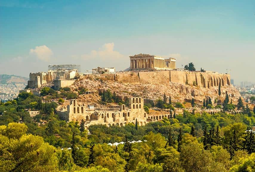 El Partenón y la Acrópolis en Atenas, Grecia