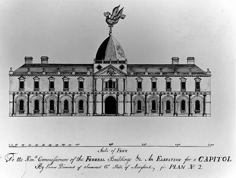 Diseño inicial del Capitolio de Estados Unidos