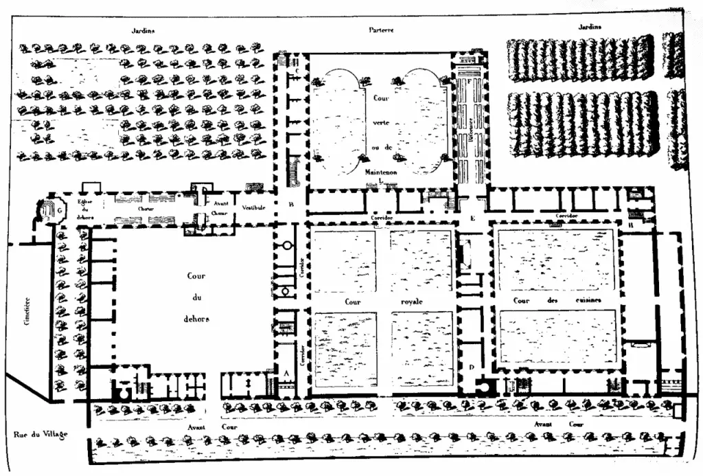 Plano de la planta baja de la Casa Real de Saint Louis .