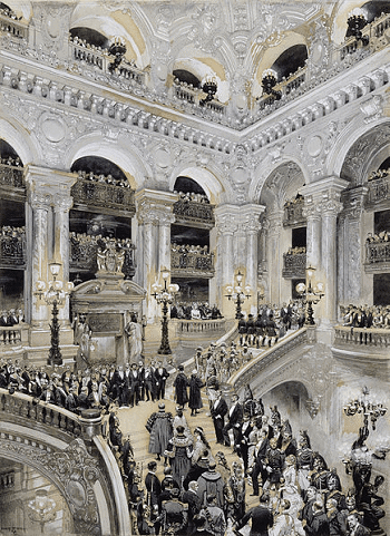 La inauguración de la Ópera de París en 1875.