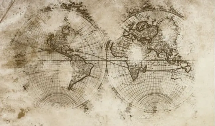 Los mapas del mundo ornamentados fueron característicos durante la Era de la Exploración en los siglos XV al XVII.