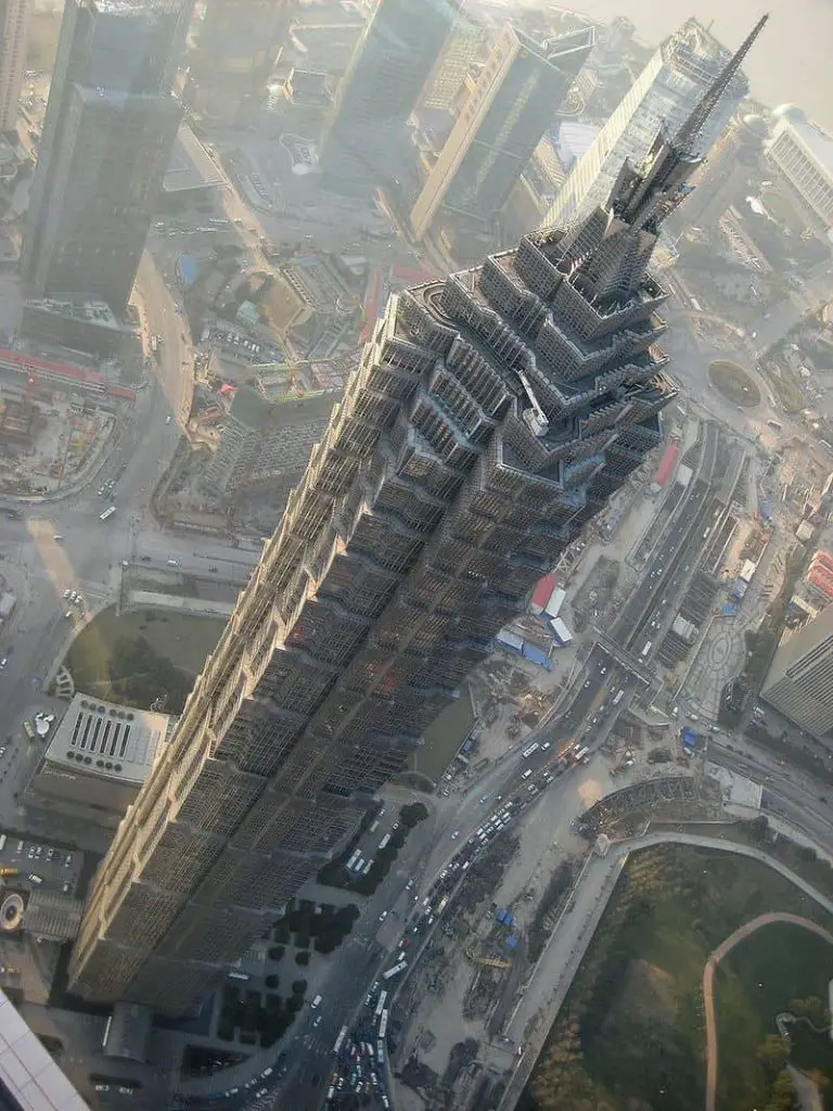 Torre Jin Mao visto desde el Shanghai World Financial Center SWFC