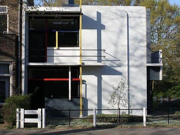 detalles externos de Casa Schröder por Gerrit Rietveld