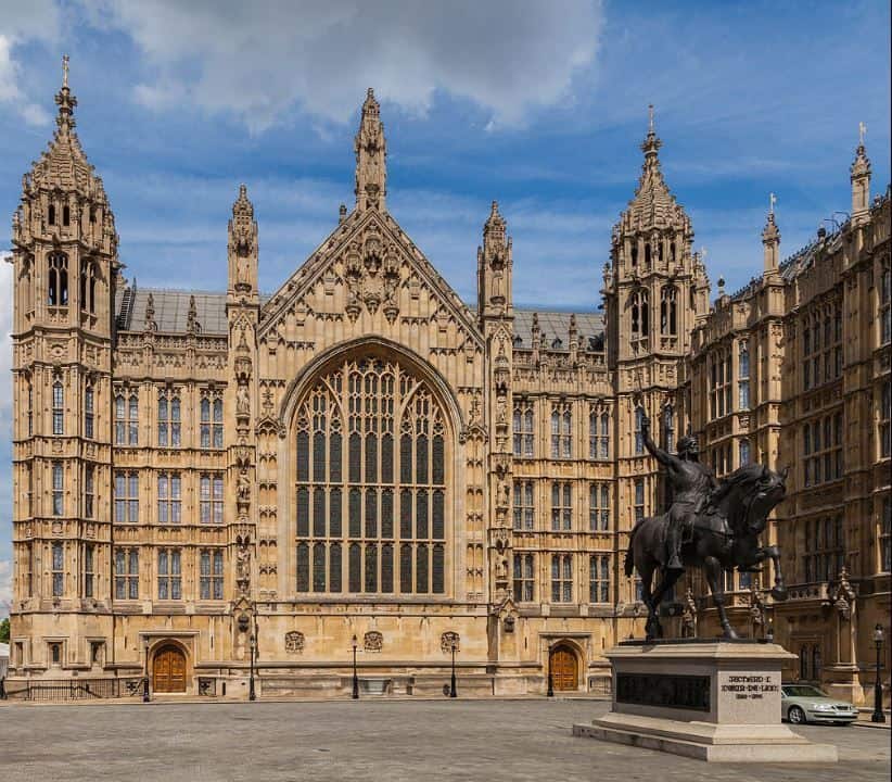 El Salón del palacio Westminster visto desde el sur