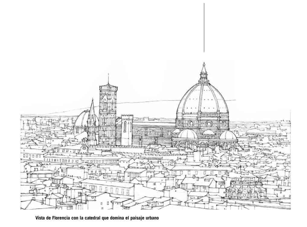 Vista de Florencia con la catedral que domina el paisaje urbano